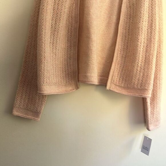 NWT Croft & Barrow Pink Shimmer Pointelle Open Front Cardigan Size XL - Picture 3 of 7